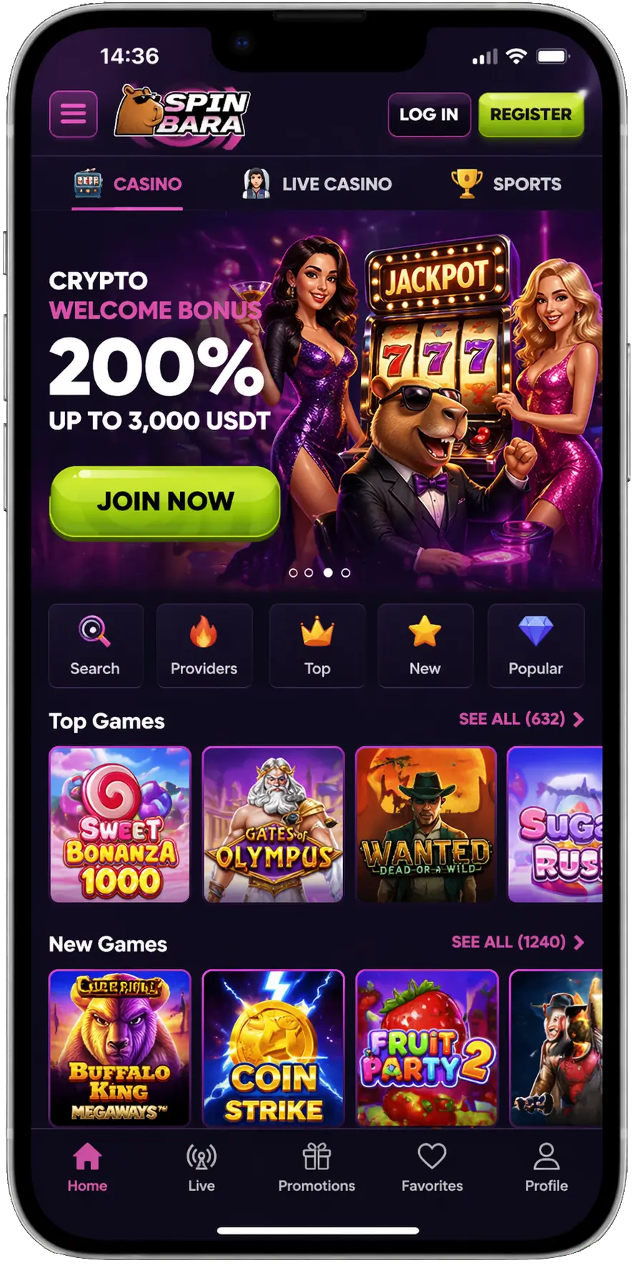 SpinBara casino review page for Australian players